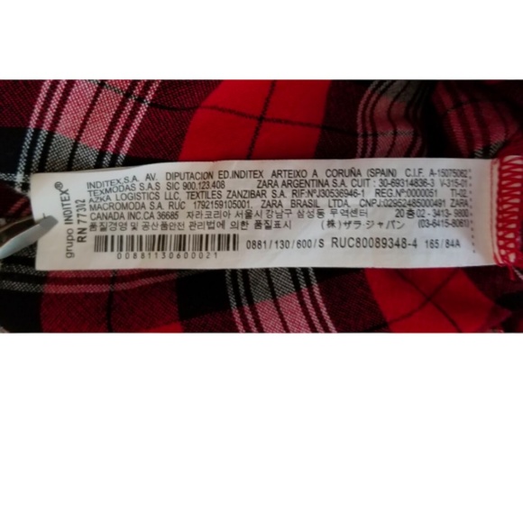 Zara TRAFALUC Collection Checked Tie-Up Shirt. Size M - Picture 5 of 5